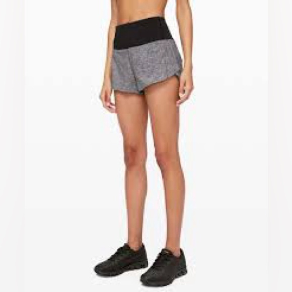 lululemon Speed Up High-Rise shorts in Heather Lux Multi Black.